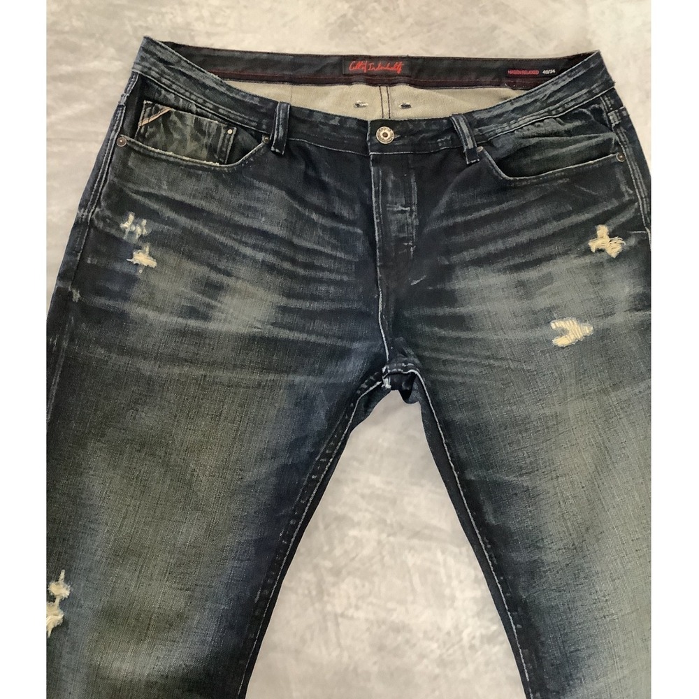 Cult of Individuality Hagen Relaxed Jeans 40x34 Dark Wash‎ Distressed 63N-263H